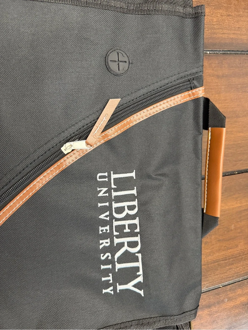 Liberty University Black & Brown Men's Laptop Messenger Bag